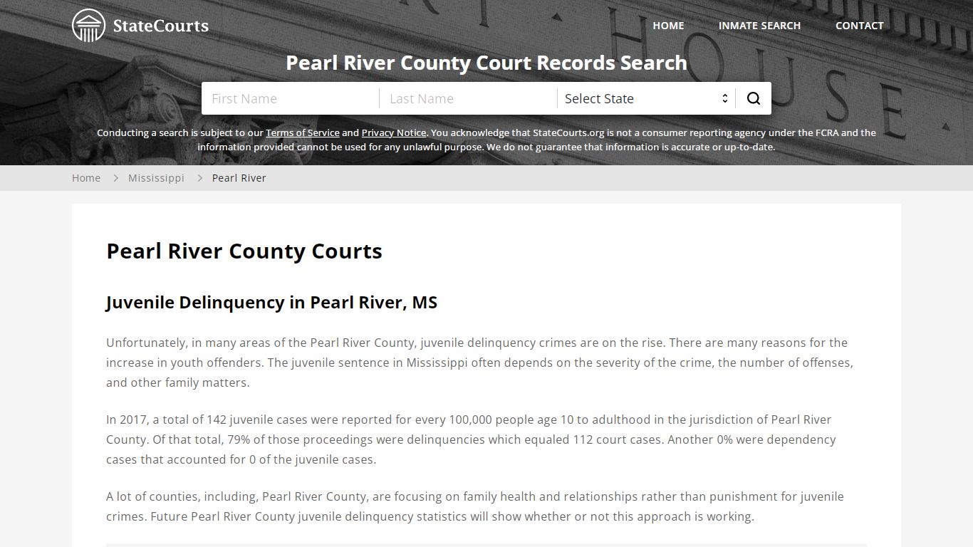 Pearl River County, MS Courts - Records & Cases - StateCourts